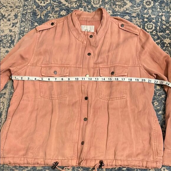 Rails Collins Distressed Linen Blend Utility Boho Jacket Modern In Rose Dust - Picture 13 of 15
